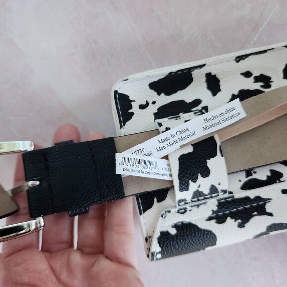 Dairy cow wallet envelope fanny pack belt black white belt women's medium - Picture 3 of 7
